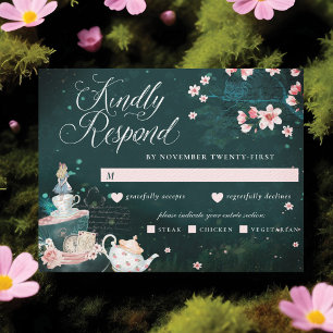 Alice in Wonderland Fairytale RSVP-kaart RSVP Kaartje