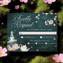 Alice in Wonderland Fairytale  RSVP-kaart