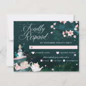 Alice in Wonderland Fairytale  RSVP-kaart RSVP Kaartje (Voorkant)