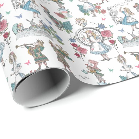  Alice in Wonderland Fairytale Storybook Cadeaupapier (Rol Hoek)