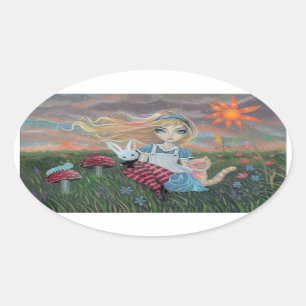 Alice in Wonderland Fantasie Kunst Stickers