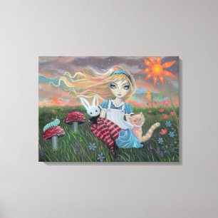 Alice in Wonderland Fantasie Sprookje Kunst Canvas