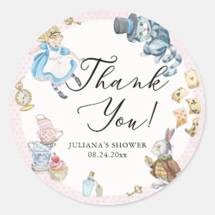 Alice in Wonderland Fantasievolle Douche Ronde Sticker
