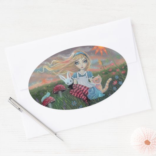 Alice in Wonderland Fantasy Art Stickers (Envelop)