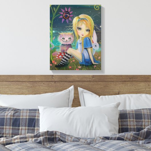 Alice in Wonderland Fantasy Fairytale Art Big Eye Canvas Afdruk (Insitu (Slaapkamer))