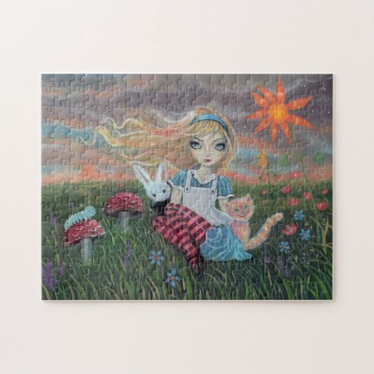 Alice in Wonderland Fantasy sprookjesachtige kunst Legpuzzel (Horizontaal)