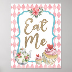 Alice in Wonderland Feest Eet Me Buffet Bord Decor Poster