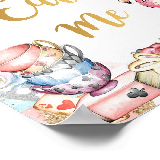 Alice in Wonderland feestbord, eet me teken Poster (Hoek)