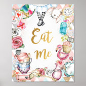 Alice in Wonderland feestbord, eet me teken Poster (Voorkant)
