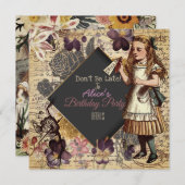 Alice in Wonderland Feestdagenkaart (Voorkant / Achterkant)