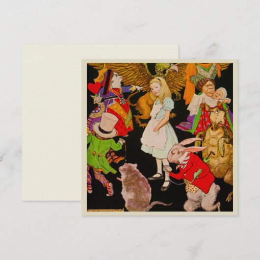 Alice in Wonderland Feestdagenkaart (Voorkant / Achterkant)
