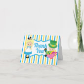 Alice in Wonderland Feestje Schattige Kinderen Bed Bedankkaart (Voorkant)