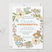 Alice in Wonderland First Birthday Kaart (Voorkant)