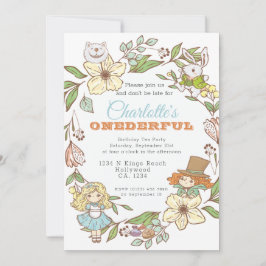 Alice in Wonderland First Birthday Kaart