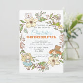 Alice in Wonderland First Birthday Kaart (Staand voorkant)