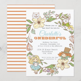 Alice in Wonderland First Birthday Kaart