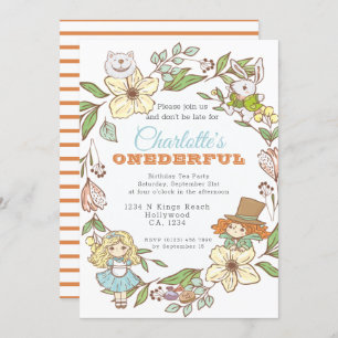 Alice in Wonderland First Birthday Kaart