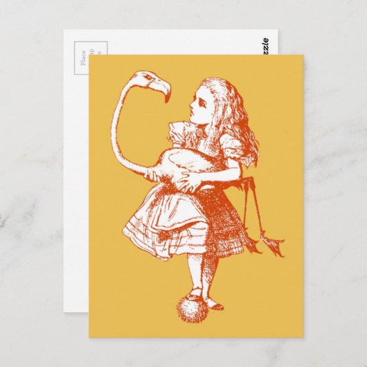  Alice in Wonderland Flamingo Briefkaart (Voorkant / Achterkant)