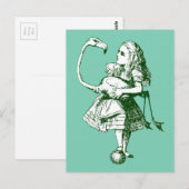  Alice in Wonderland Flamingo Briefkaart (Voorkant / Achterkant)