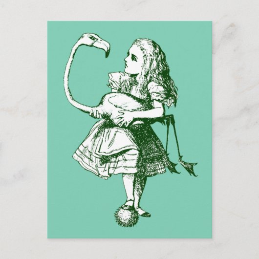  Alice in Wonderland Flamingo Briefkaart (Voorkant)