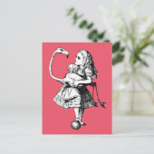 Alice in Wonderland Flamingo Briefkaart (Staand voorkant)