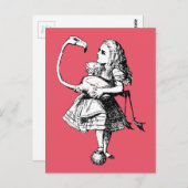 Alice in Wonderland Flamingo Briefkaart (Voorkant / Achterkant)