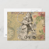 Alice in Wonderland Flamingo Classic Briefkaart (Voorkant / Achterkant)