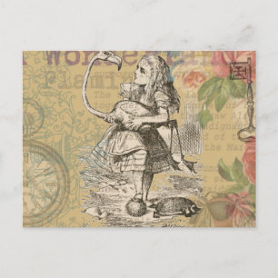 Alice in Wonderland Flamingo Classic Briefkaart