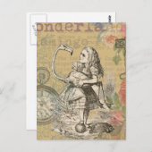 Alice in Wonderland Flamingo Classic Briefkaart (Voorkant / Achterkant)