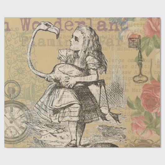 Alice in Wonderland Flamingo Classic Cadeaupapier (Vlak)