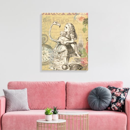 Alice in Wonderland Flamingo Classic Canvas Afdruk (Insitu (Woonkamer))