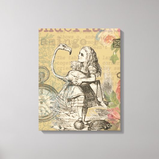 Alice in Wonderland Flamingo Classic Canvas Afdruk (Voorkant)