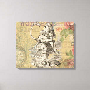 Alice in Wonderland Flamingo Classic Canvas Afdruk