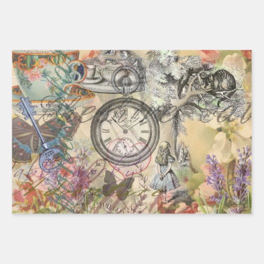 Alice in Wonderland Flamingo Classic Inpakpapier Vel (Voorkant 2)