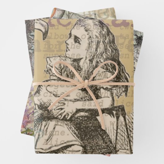 Alice in Wonderland Flamingo Classic Inpakpapier Vel (In situ)