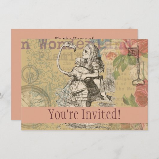 Alice in Wonderland Flamingo Classic Kaart (Voorkant / Achterkant)