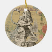Alice in Wonderland Flamingo Classic Keramisch Ornament (Voorkant)