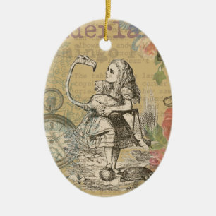Alice in Wonderland Flamingo Classic Keramisch Ornament