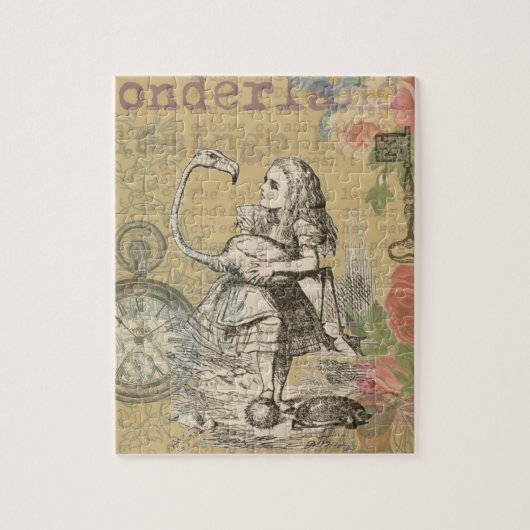 Alice in Wonderland Flamingo Classic Legpuzzel (Verticaal)