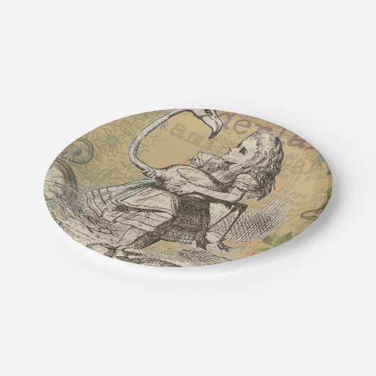 Alice in Wonderland Flamingo Classic Papieren Bordje (Gekanteld)