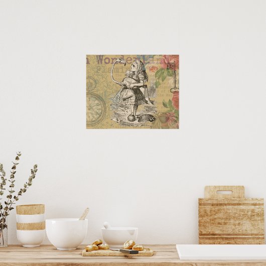 Alice in Wonderland Flamingo Classic Poster (Keuken)