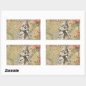 Alice in Wonderland Flamingo Classic Rechthoekige Sticker (Vel)