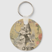 Alice in Wonderland Flamingo Classic Sleutelhanger (Voorkant)