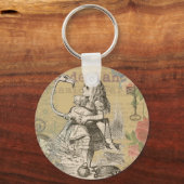 Alice in Wonderland Flamingo Classic Sleutelhanger (Voorkant)