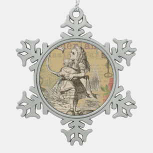 Alice in Wonderland Flamingo Classic Tin Sneeuwvlok Ornament