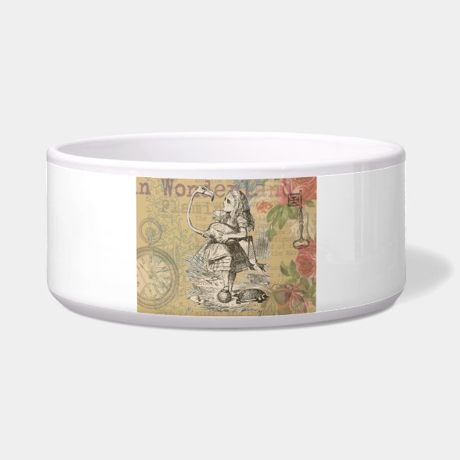 Alice in Wonderland Flamingo Classic Voerbakje (Voorkant)