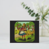 Alice in Wonderland Flamingo Croquet Briefkaart (Staand voorkant)