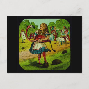 Alice in Wonderland Flamingo Croquet Briefkaart