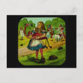 Alice in Wonderland Flamingo Croquet Briefkaart (Voorkant)