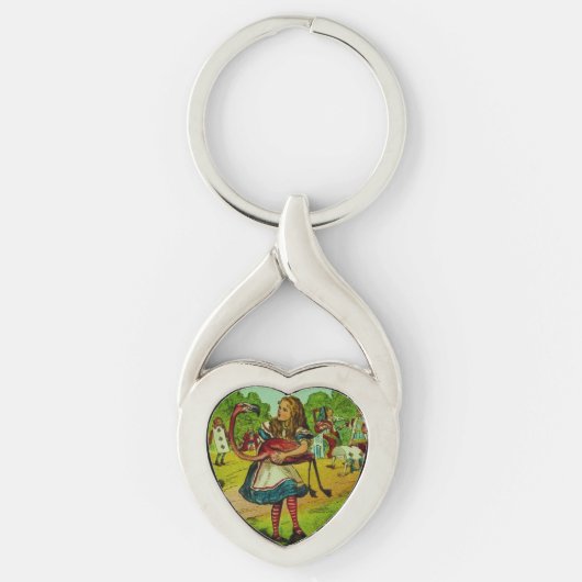 Alice in Wonderland Flamingo Croquet Sleutelhanger (Voorkant)